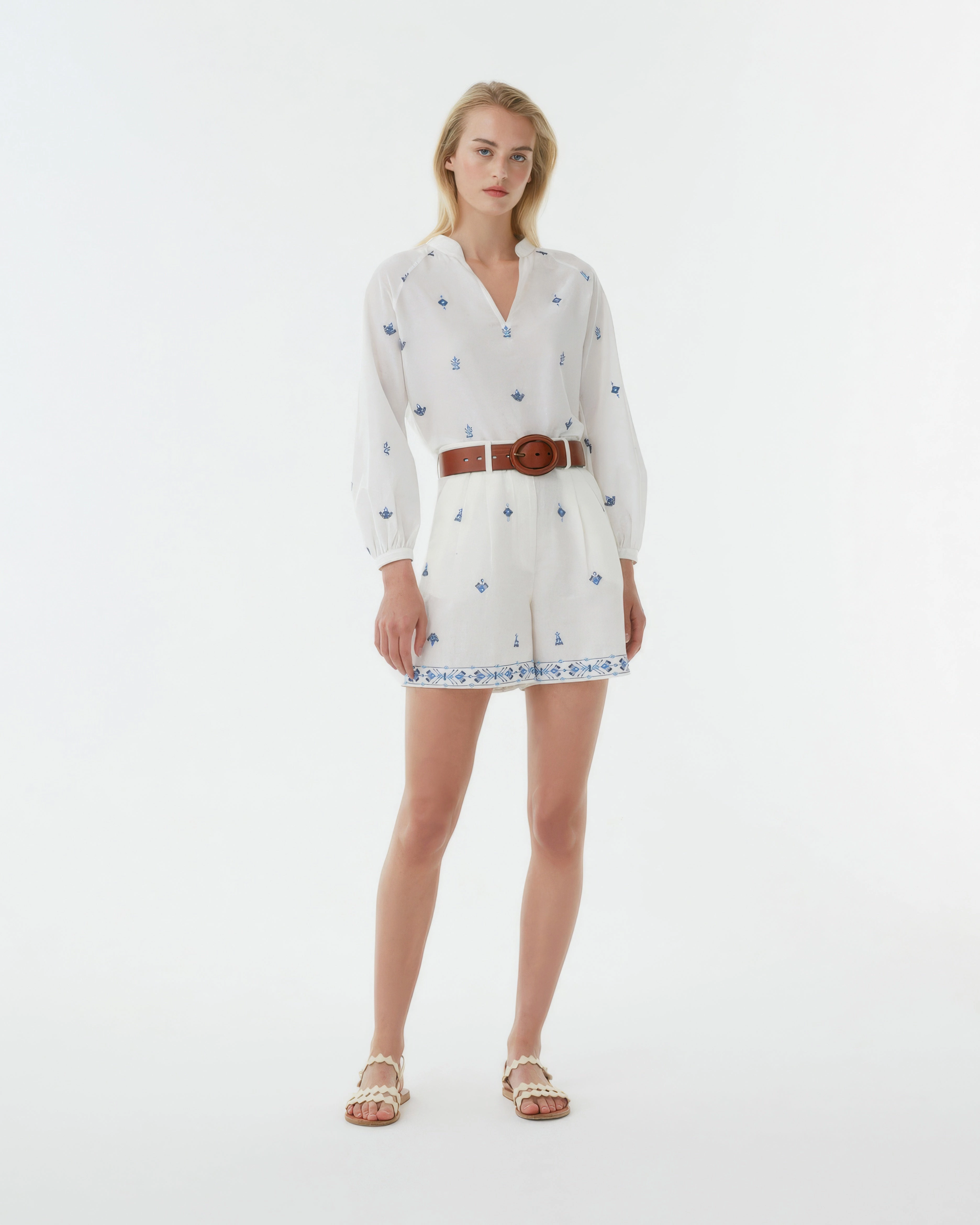 Ilizia Shirt with Astragal Embroidery