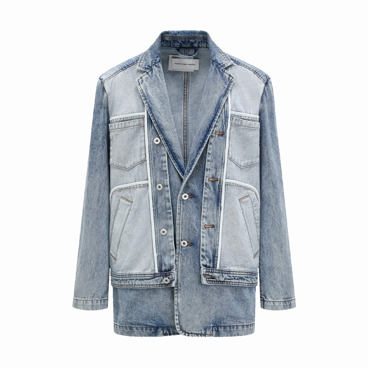 Inside Out Patched Denim Blazer 'Blue'
