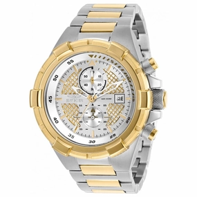 Invicta Men's Chronograph Watch - Aviator Quartz Silver & Gold Dial Bracelet | 28120