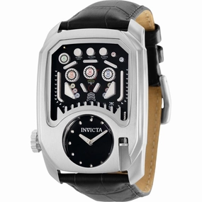 Invicta Men's Quartz Watch - Cuadro Pinball Game Black and Silver Dial Strap | 35450