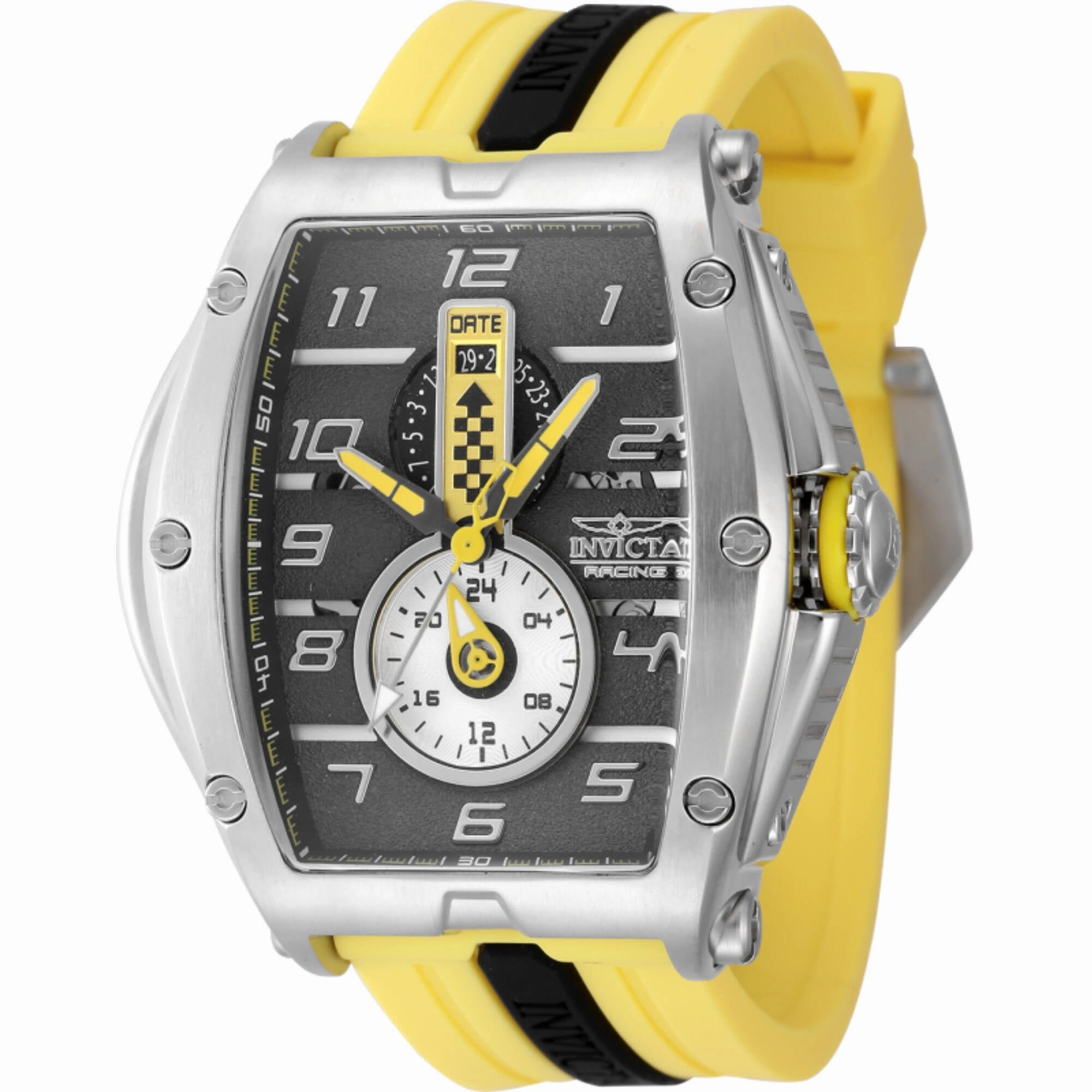 Invicta Men's Watch - Invicta Racing Quartz Yellow and Black Silicone Strap | 47383