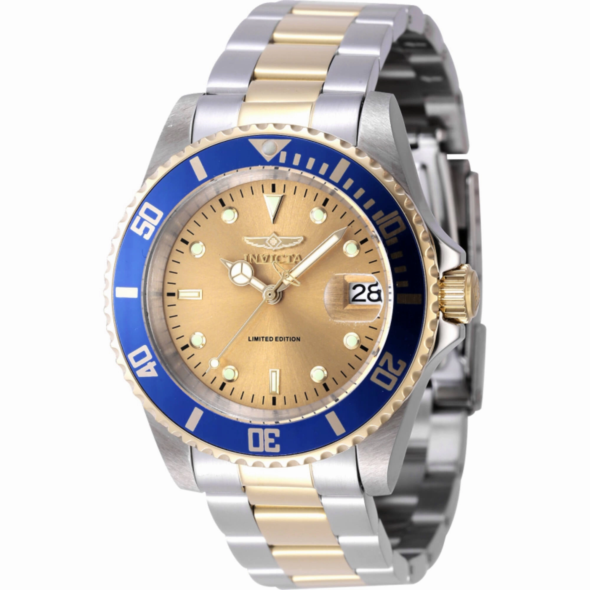 Invicta Men's Watch - Pro Diver Automatic Gold Dial Two Tone Steel Bracelet | 47394