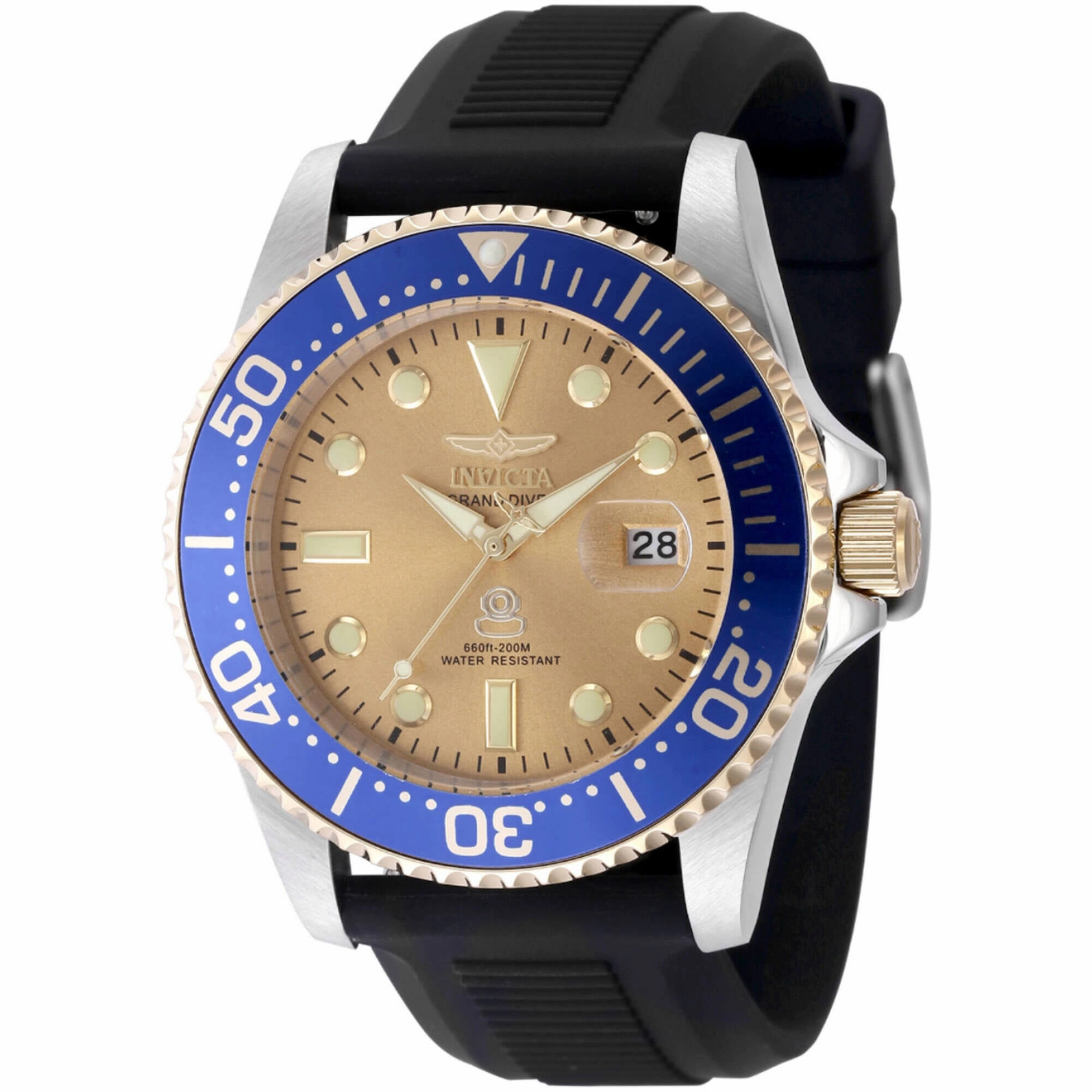 Invicta Men's Watch - Pro Diver Quartz Gold Tone Dial Silver Steel Bracelet | 48216