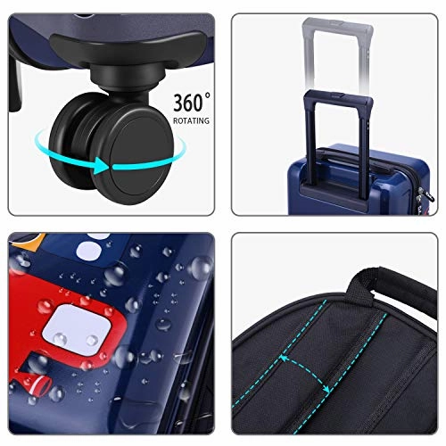 iPlay, iLearn Kids Carry On Luggage Set, 18" Hardside Rolling Suitcase W/ Spinner Wheels, Hard Shell Travel Luggage W/ Backpack for Boys Toddlers Children