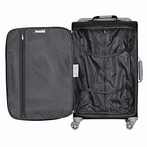it luggage World's Lightest New York Softside 8 Wheel Spinner, Raven With Vapor Blue Trim, Carry-On 22-Inch