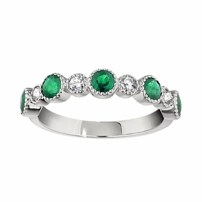 Jabel Emerald & Diamond Stackable Band