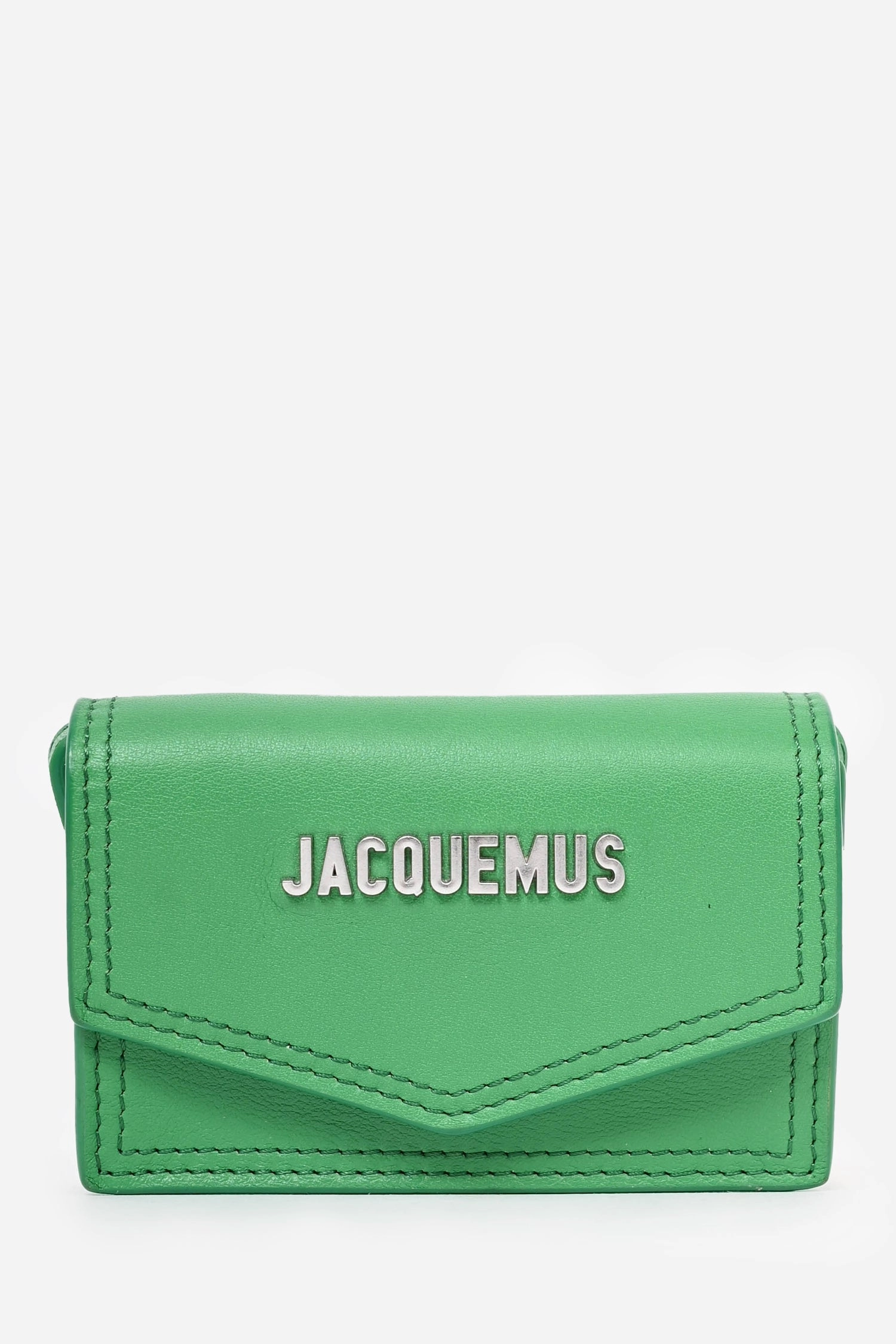 Jacquemus Green Leather Nano 'Porte Azur' Card Holder Crossbody