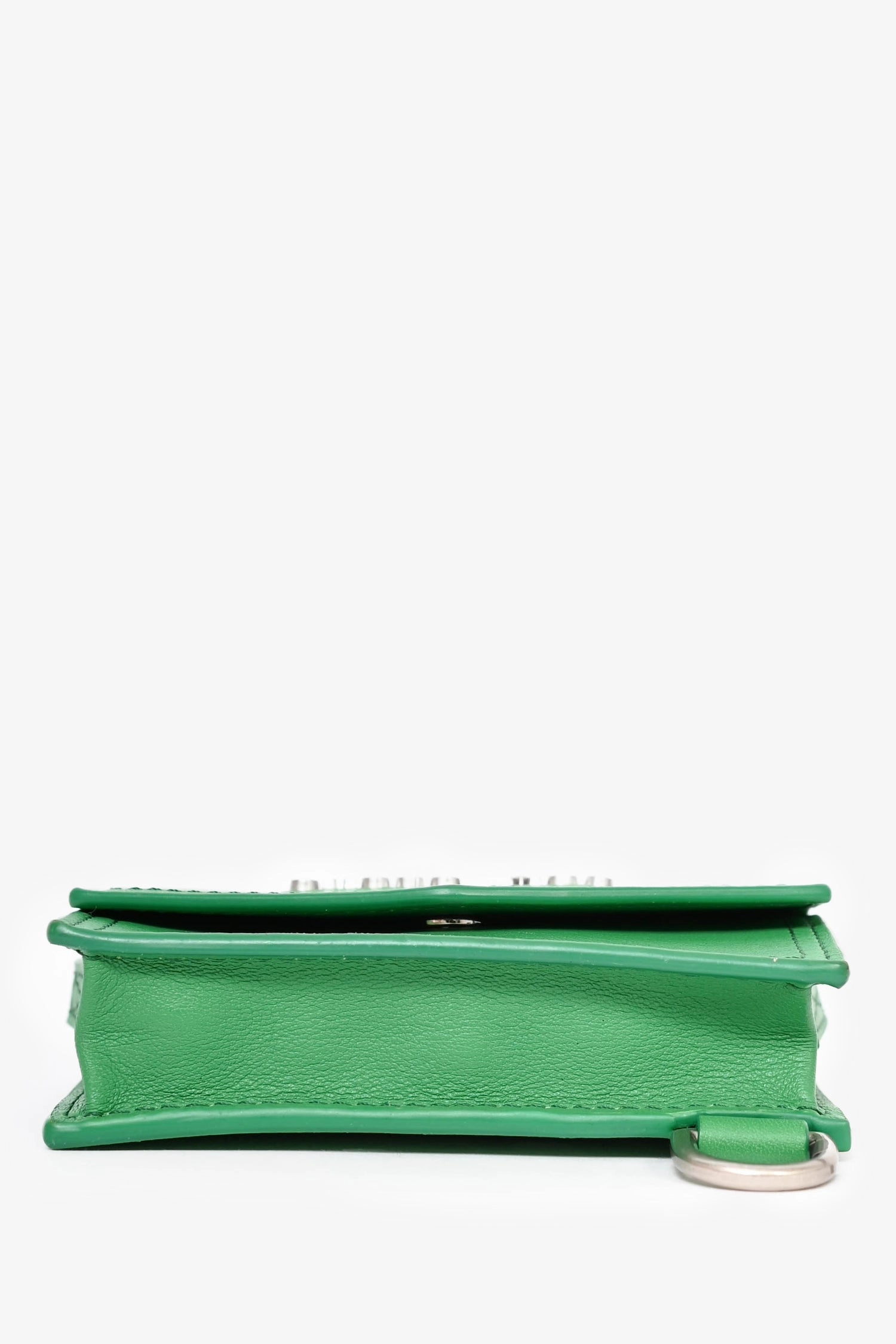 Jacquemus Green Leather Nano 'Porte Azur' Card Holder Crossbody