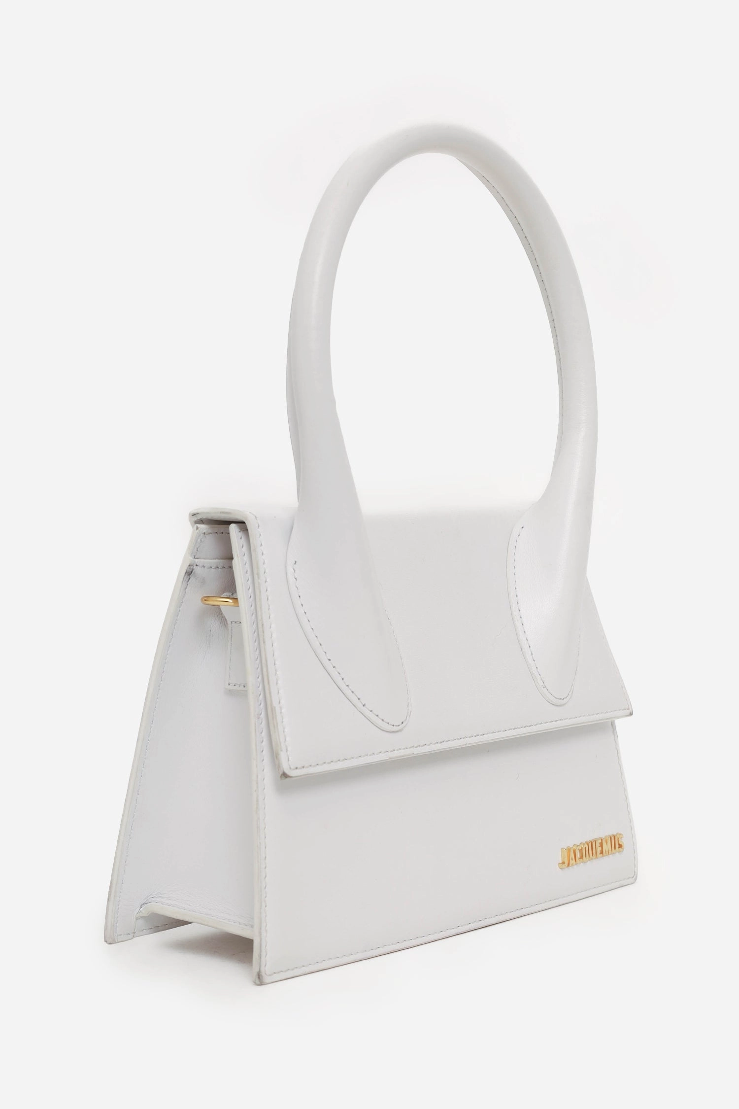 Jacquemus White Leather Les Classiques 'Le grand Chiquito' Bag