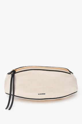 Jil Sander Cream/Black Canvas/Leather Belt Bag (As Is)