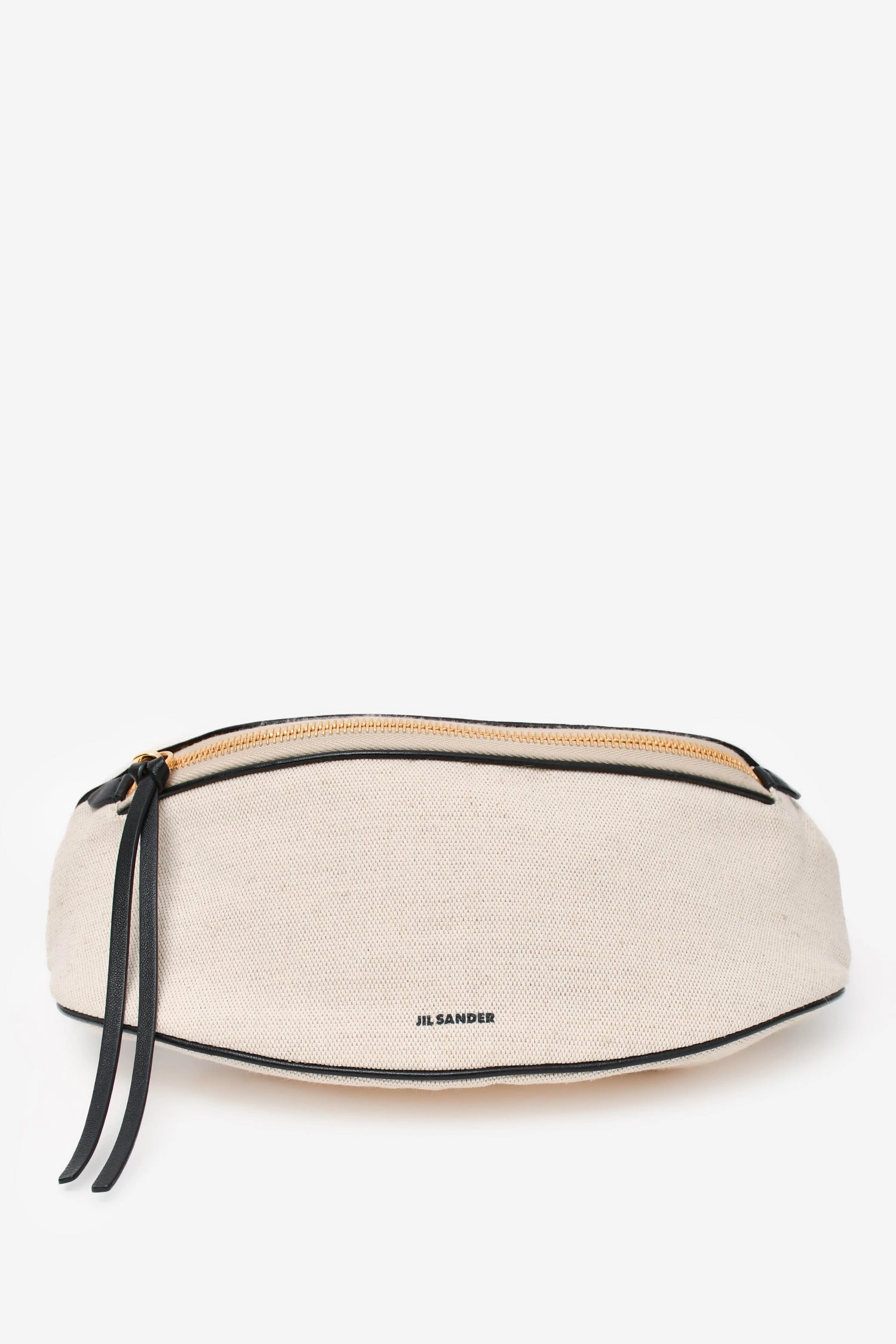 Jil Sander Cream/Black Canvas/Leather Belt Bag (As Is)