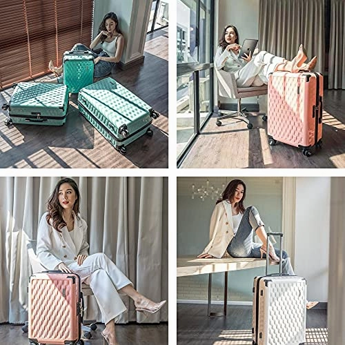 JOYWAY JOYWAY 3 Pcs Luggage Set Hardside Lightweight Spinner Suitcase with TSA Lock (green)