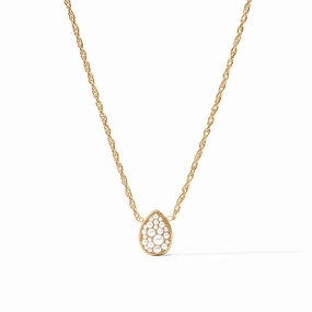 Julie Vos Birthstone Teardrop Delicate Necklace - June Pearl
