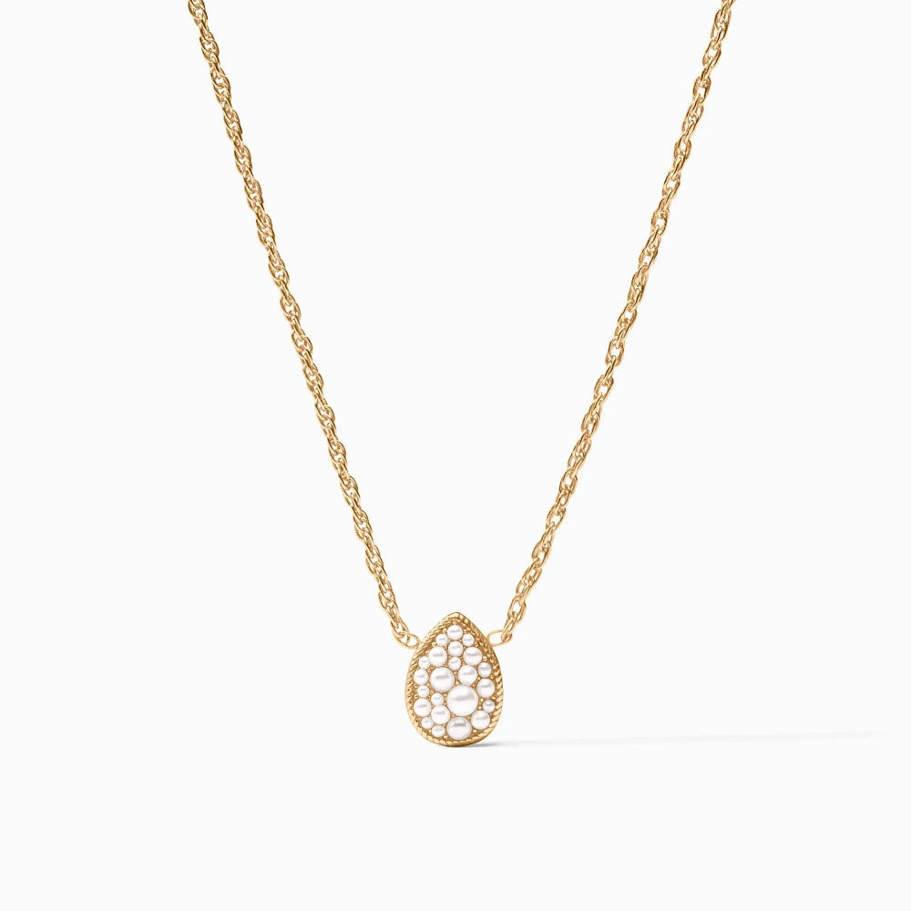 Julie Vos Birthstone Teardrop Delicate Necklace - June Pearl