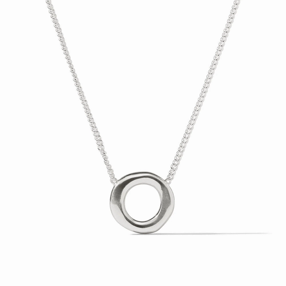 Julie Vos Silver Wave Circle Delicate Necklace