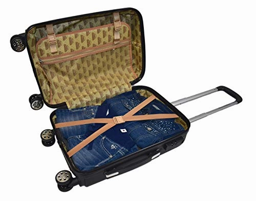 Karriage-Mate Hardside Lightweight Luggage with Spinner Wheels, Combination Lock., Black