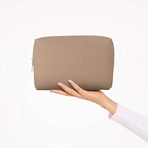 Katie Loxton Bag of Tricks Womens Vegan Leather Cosmetic Toiletry Wash Bag Taupe