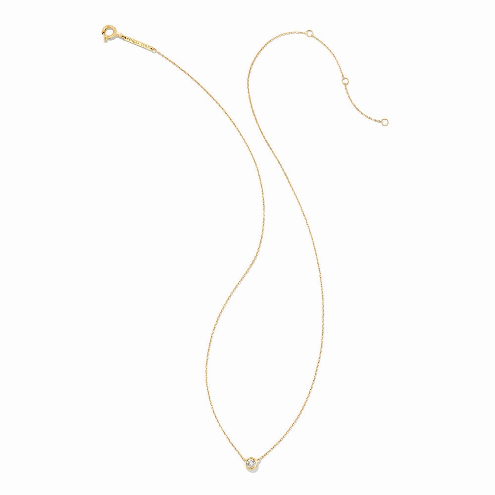 Kendra Scott Audrey 14k Gold Pendant Necklace in .15ct White Diamond
