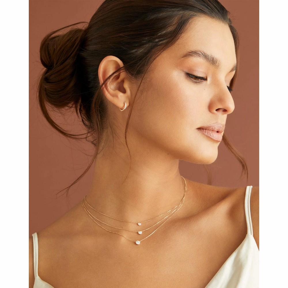 Kendra Scott Audrey 14k Gold Pendant Necklace in .15ct White Diamond