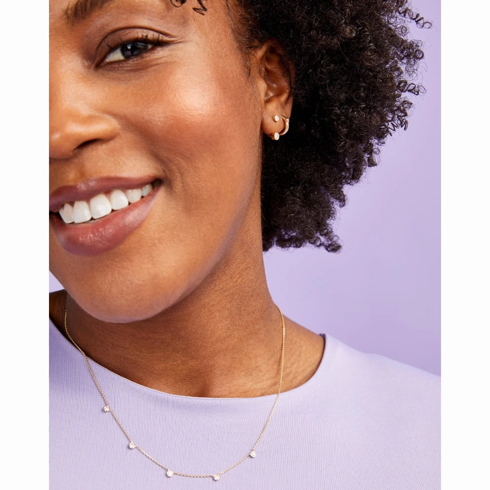 Kendra Scott Audrey 14k Gold Strand Necklace in White Diamond