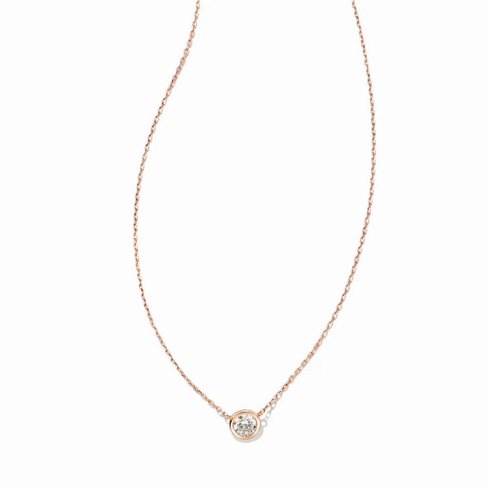 Kendra Scott Audrey 14k Rose Gold Pendant Necklace in .25ct Diamond