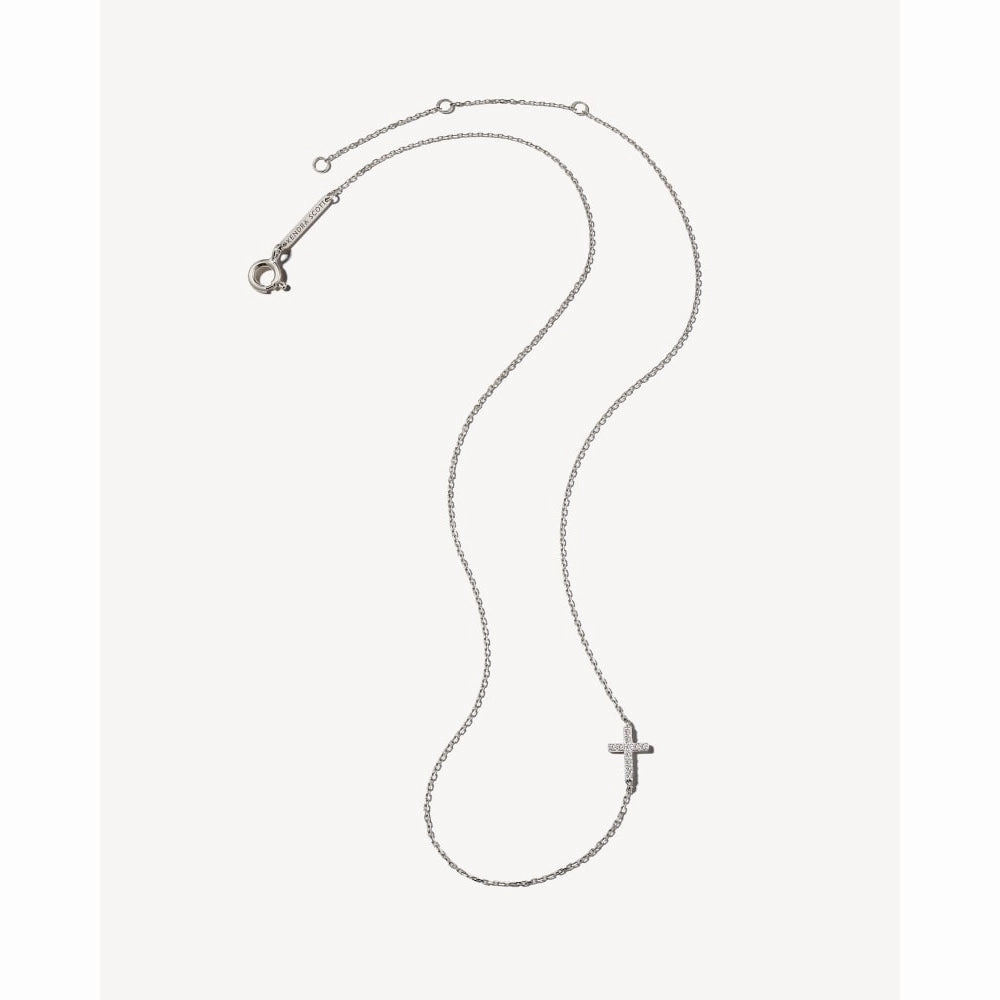 Kendra Scott Cross 14k Gold Strand Necklace in White Diamond
