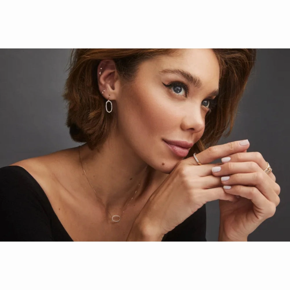 Kendra Scott Elisa 14k Gold Open Frame Pendant Necklace in White Diamond
