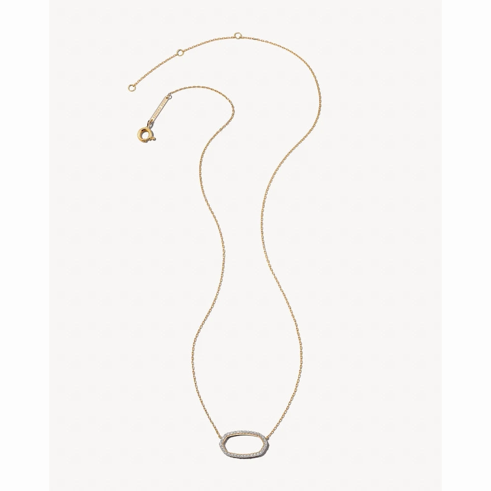 Kendra Scott Elisa 14k Gold Open Frame Pendant Necklace in White Diamond
