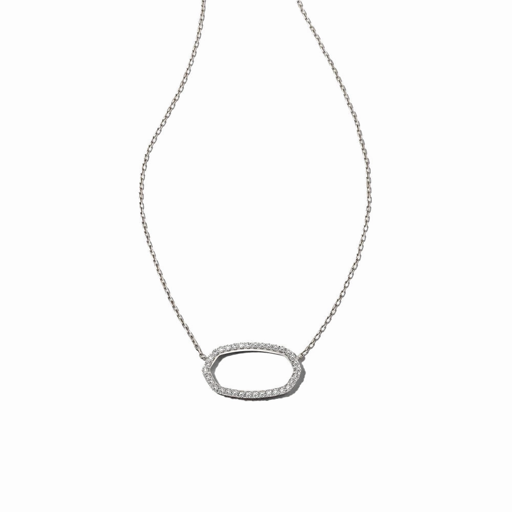 Kendra Scott Elisa 14k Gold Open Frame Pendant Necklace in White Diamond