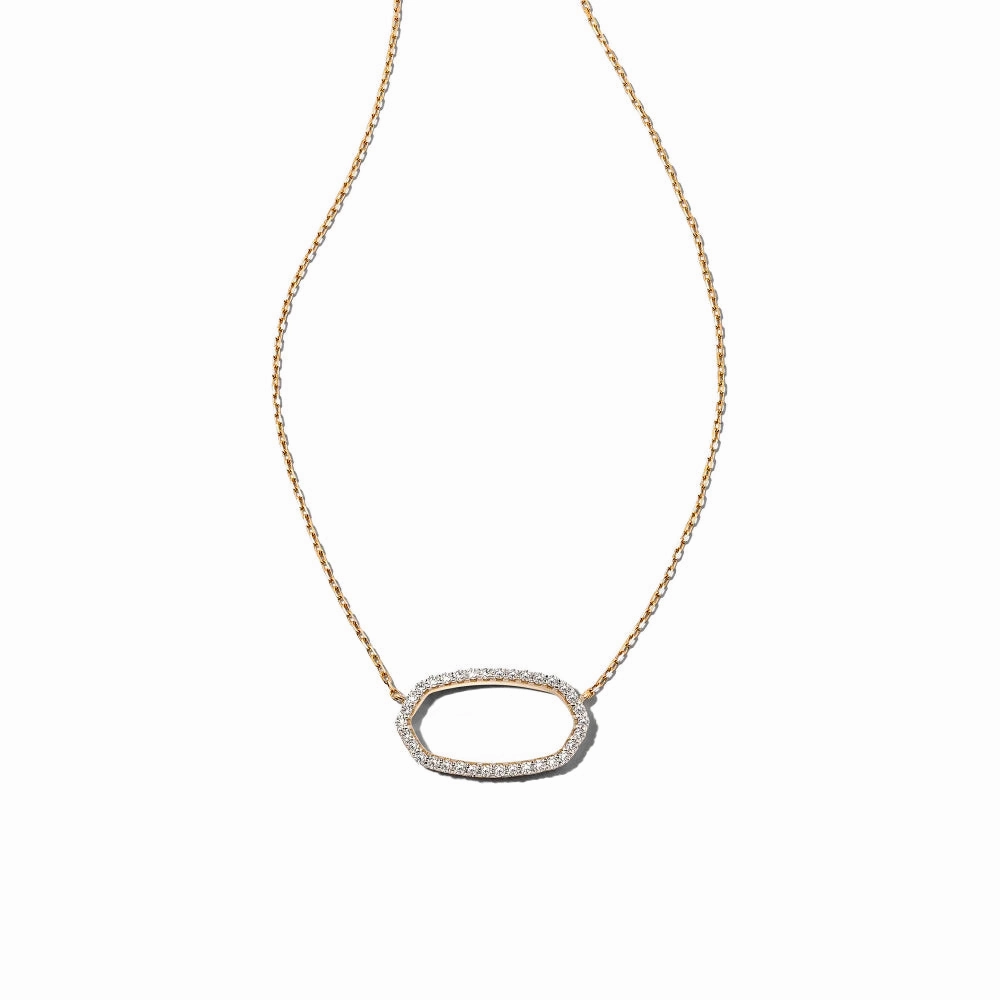Kendra Scott Elisa 14k Gold Open Frame Pendant Necklace in White Diamond