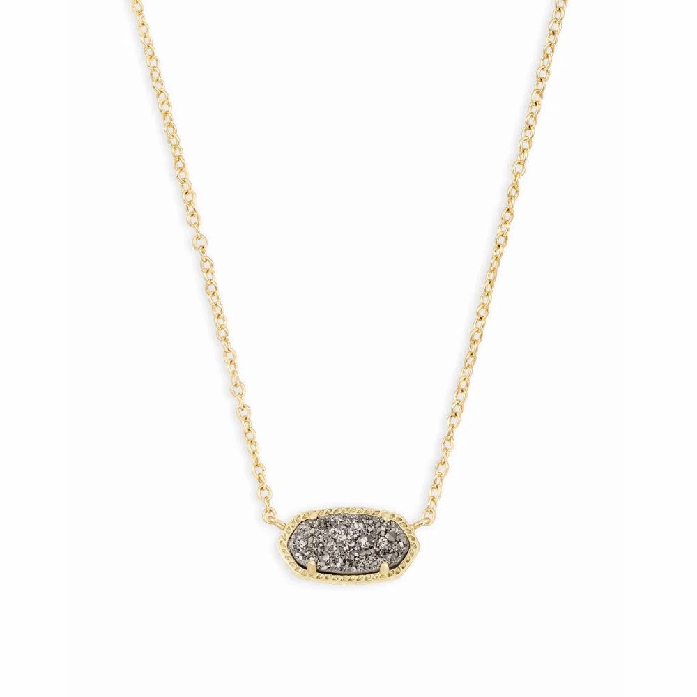 Kendra Scott Elisa Pendant Necklace in Platinum Drusy