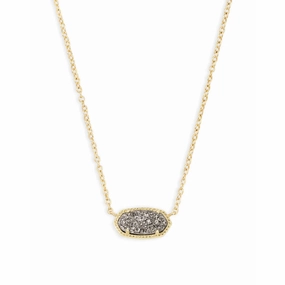 Kendra Scott Elisa Pendant Necklace in Platinum Drusy