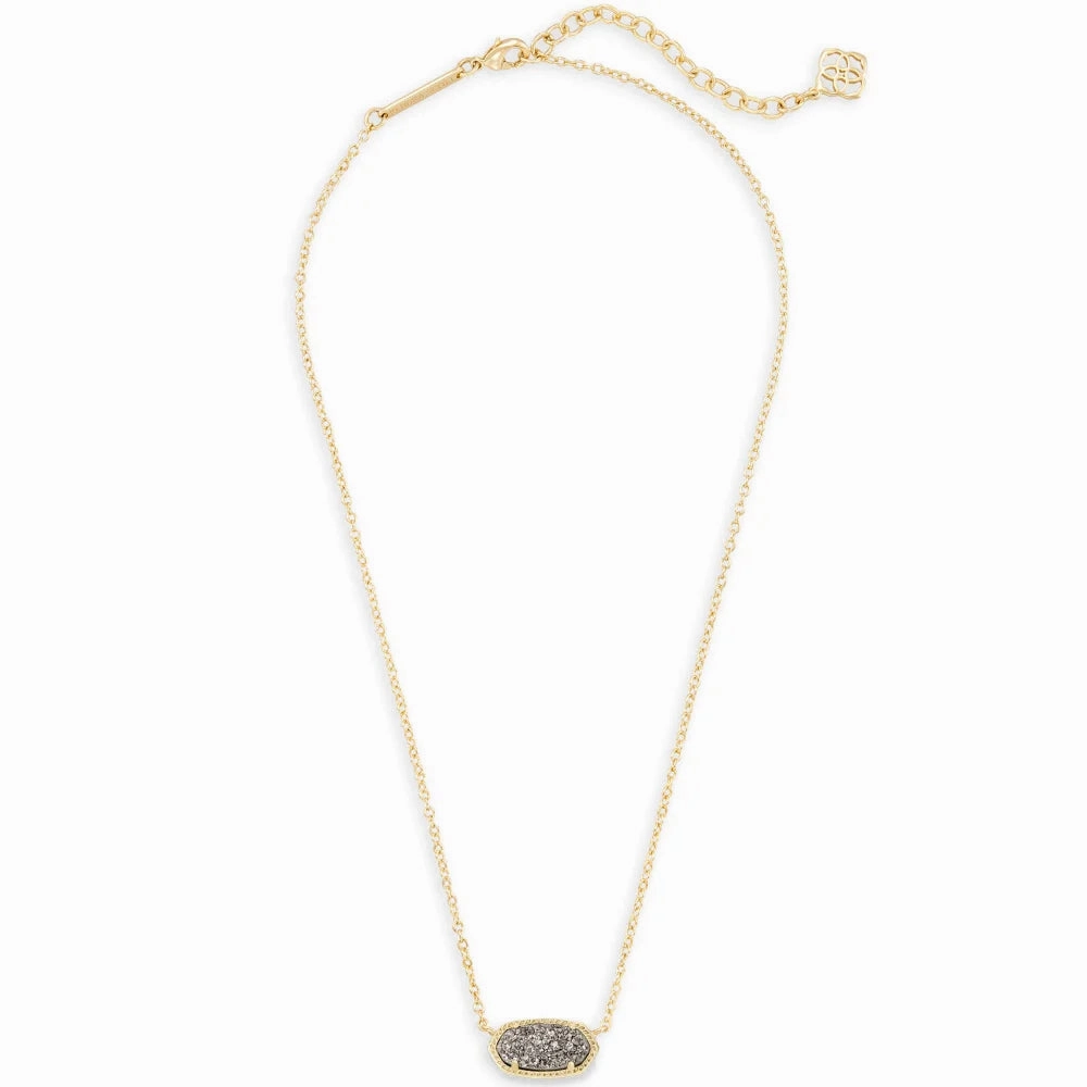 Kendra Scott Elisa Pendant Necklace in Platinum Drusy