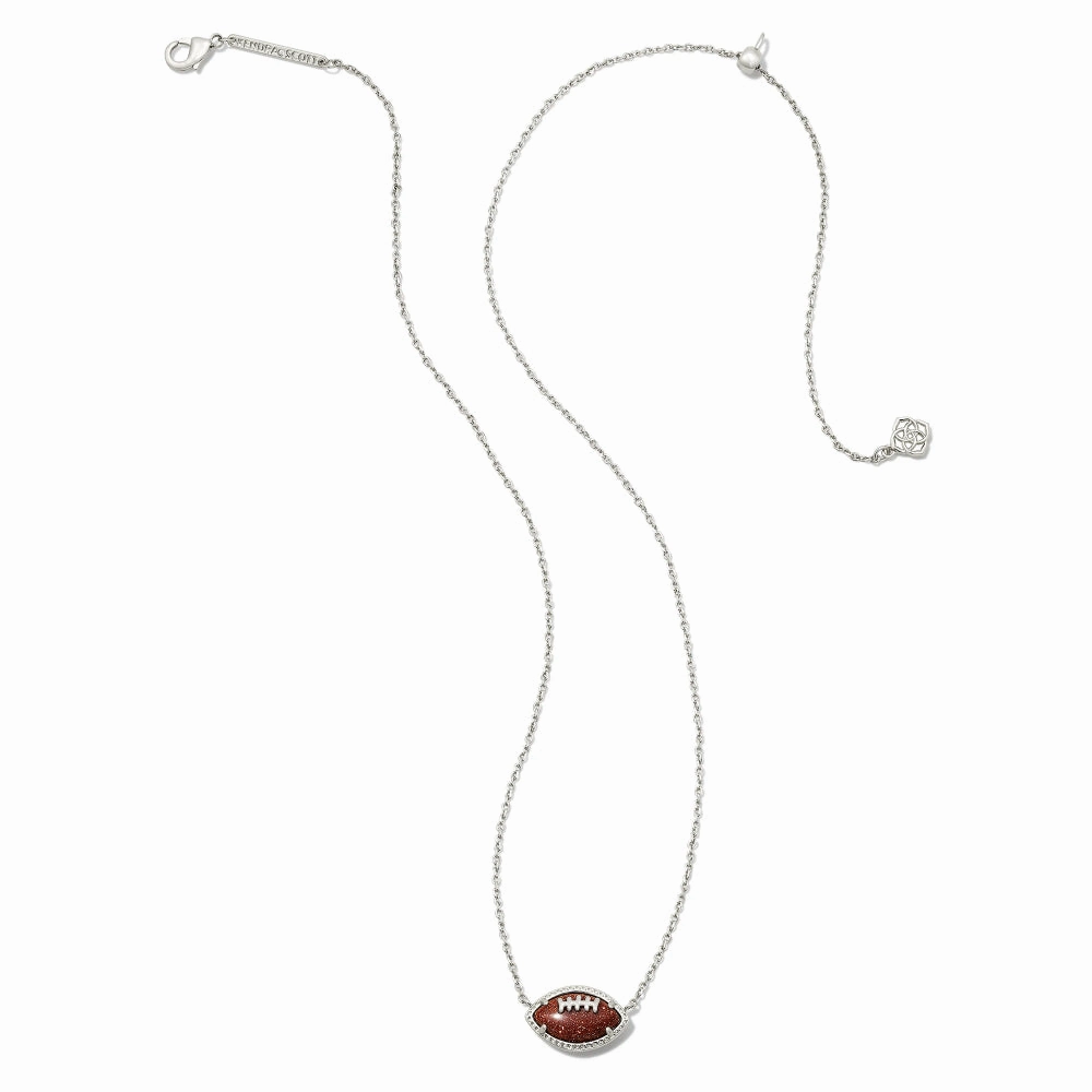 Kendra Scott Football Pendant Necklace Orange Goldstone
