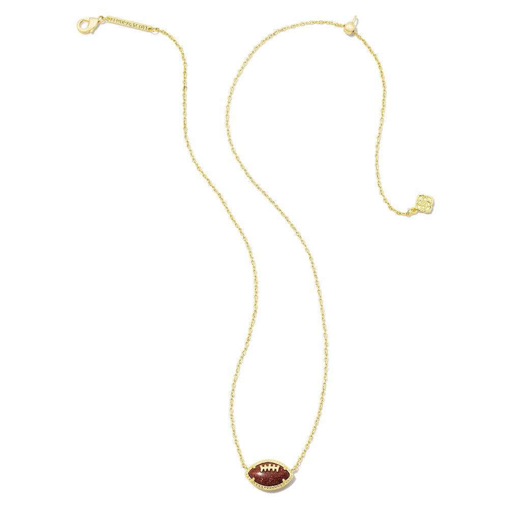 Kendra Scott Football Pendant Necklace Orange Goldstone