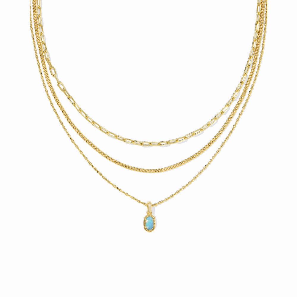 Kendra Scott Gold Mini Elisa Triple Strand Necklace