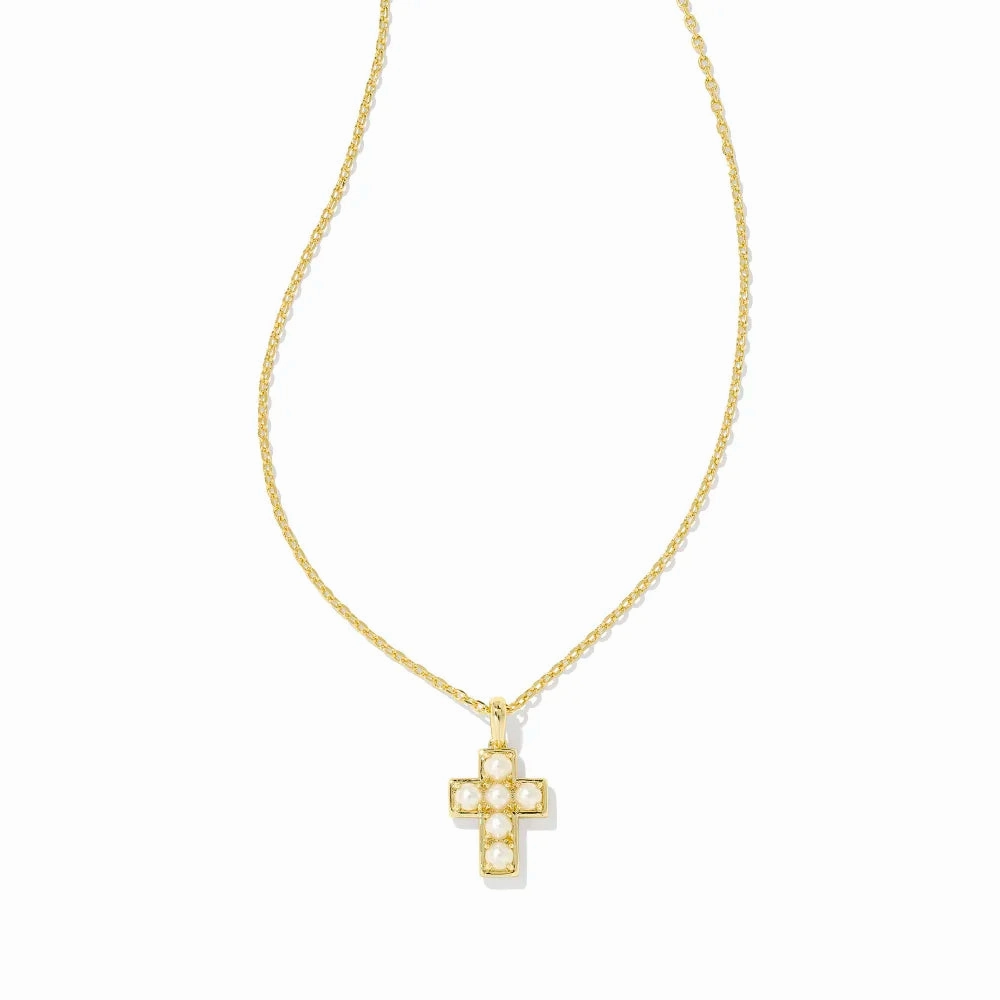 Kendra Scott Pearl Cross Short Pendant Necklace