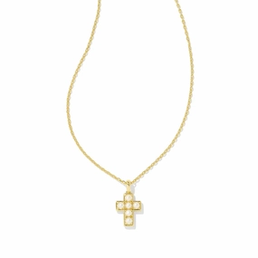 Kendra Scott Pearl Cross Short Pendant Necklace
