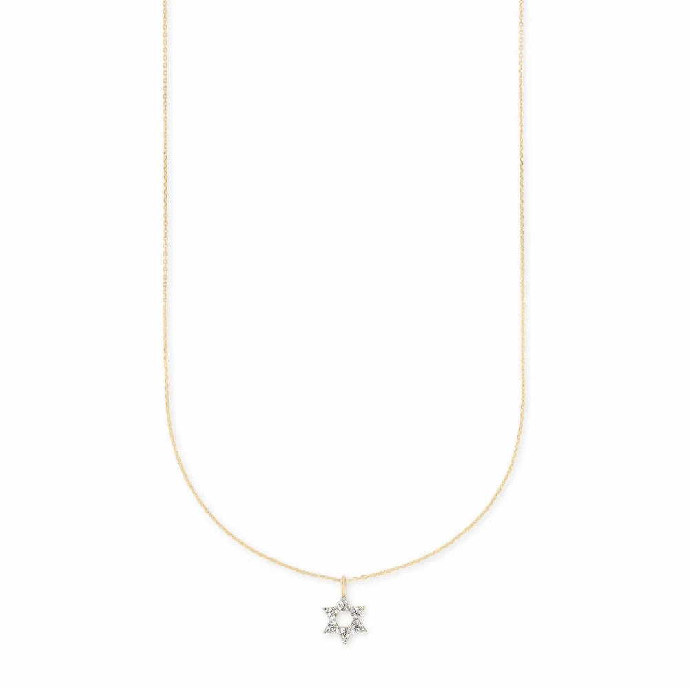 Kendra Scott Star of David 14k Gold Pendant Necklace in White Diamond