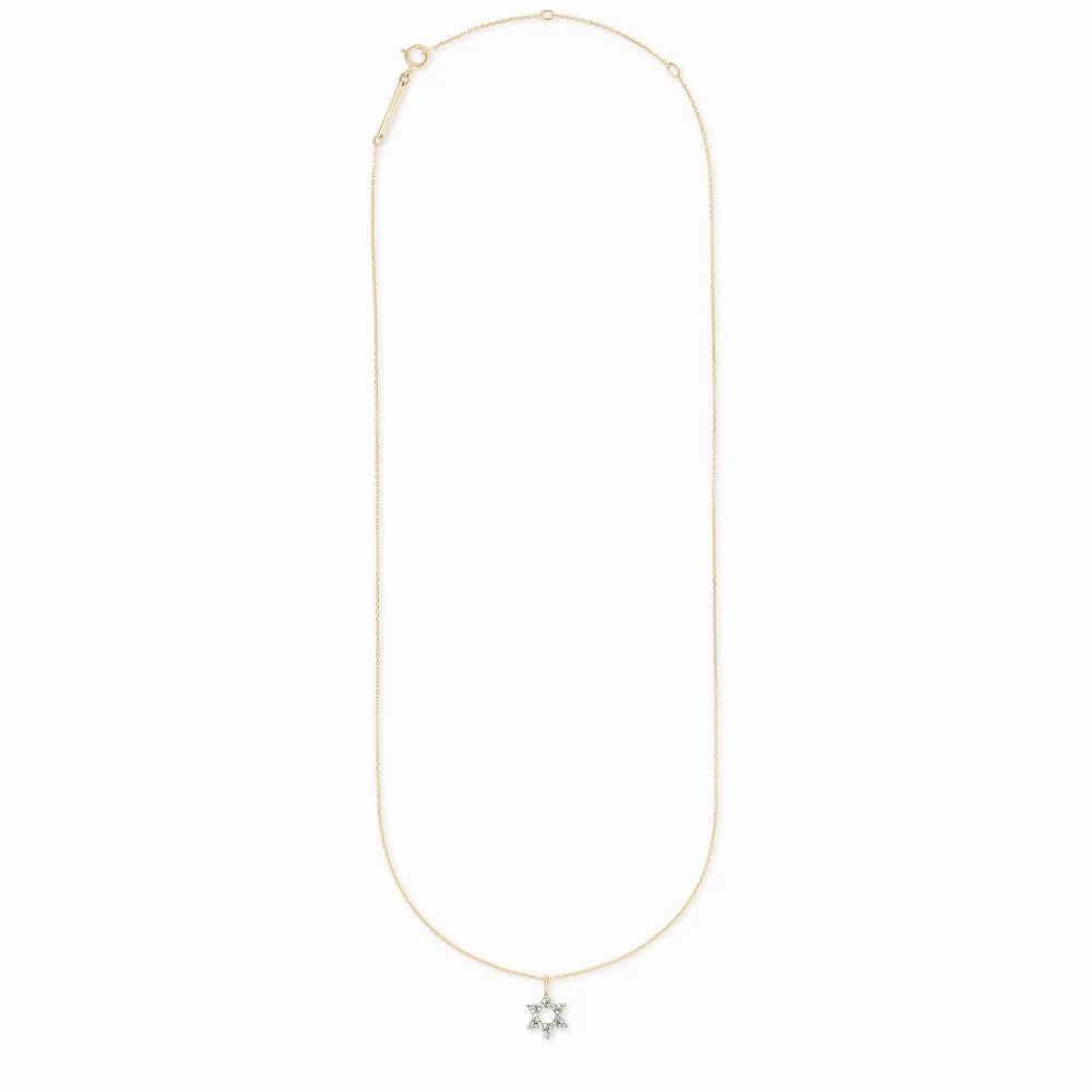 Kendra Scott Star of David 14k Gold Pendant Necklace in White Diamond