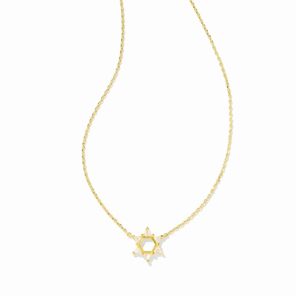 Kendra Scott Star of David White Crystal Short Pendant Necklace