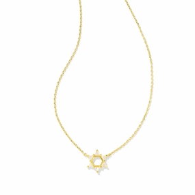 Kendra Scott Star of David White Crystal Short Pendant Necklace