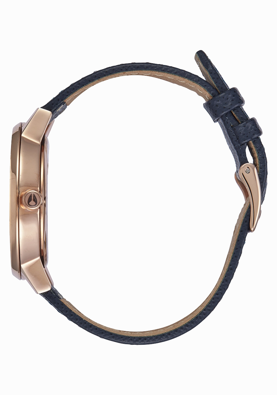 Kensington Leather - Navy / Rose Gold