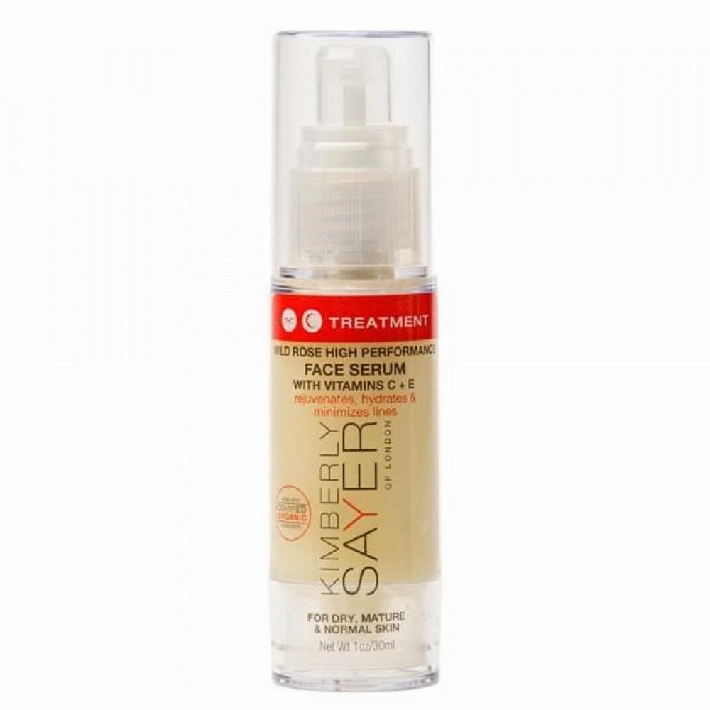 Kimberly Sayer Wild Rose High Performance Face Serum with Vitamins C   E, Organic Anti-Aging Formula to Rejuvenate, Hydrate, Brighten and Minimize Fine Lines and Wrinkles, 1 oz