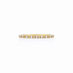 Kwiat Stackable Slim Ring with Diamonds and Yellow Sapphires