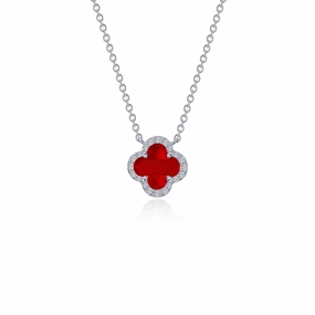 Lafonn Classic Red Agate Necklace N0334AGP20