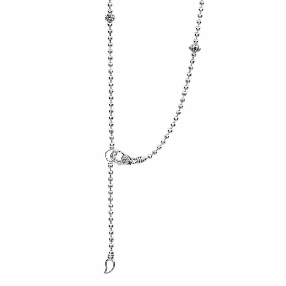 Lagos Caviar Icon Silver Beaded Necklace