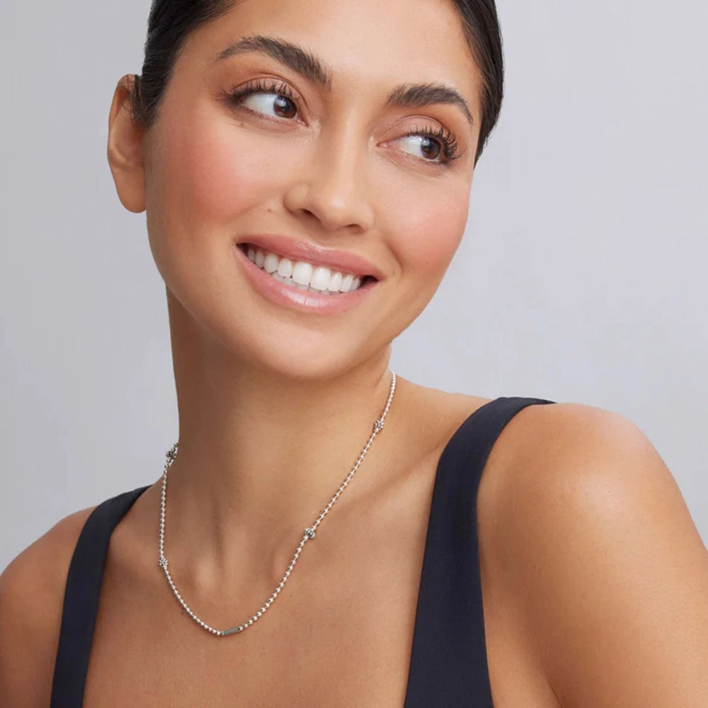 Lagos Caviar Icon Silver Beaded Necklace