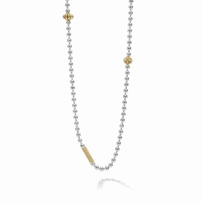 Lagos Caviar Icon Two Tone Beaded Necklace