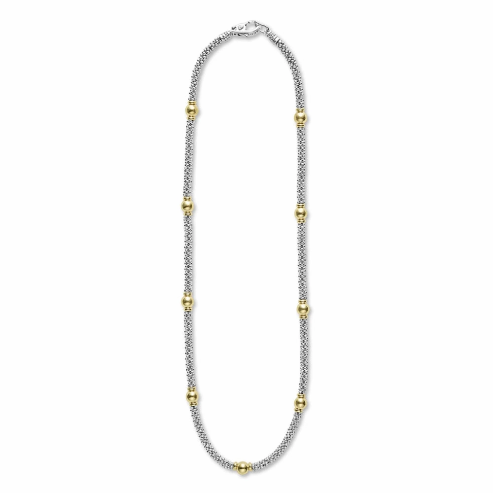 Lagos Signature Caviar 18k Gold Station Necklace